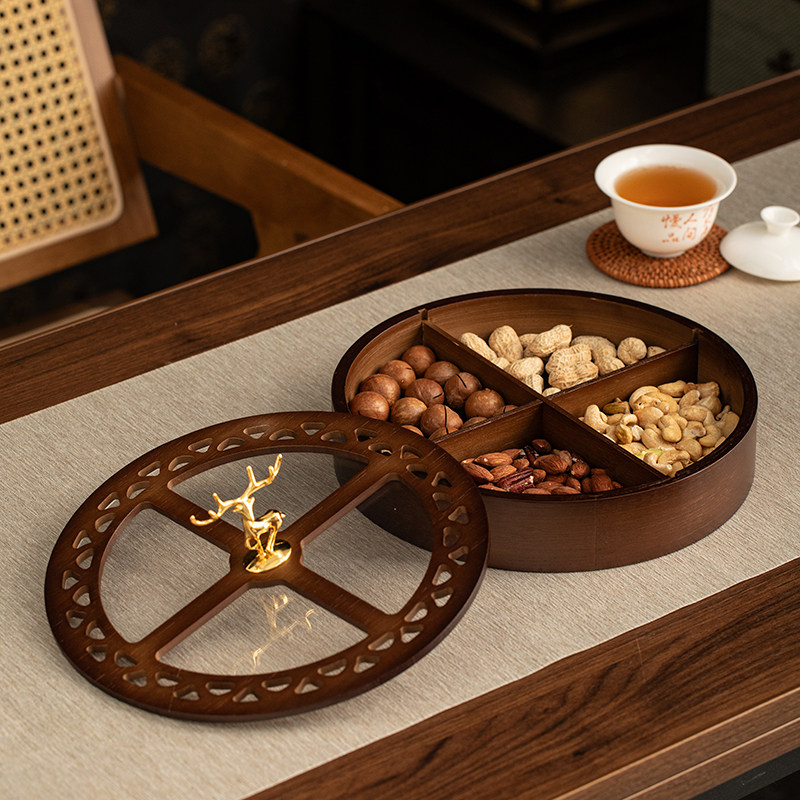 喜庆迎春一路高升家居待客分格带盖防潮零食干果收纳茶桌精致摆件,餐饮具,果盆/果盘/果篮,淘宝优惠券,粉丝福利购,淘宝优惠卷