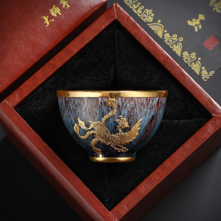2025高颜值非遗金镶玉手工窑变主人杯个人专用品茗杯高档茶盏礼盒