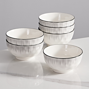 日式餐具碗家用2025新款高级感陶瓷米饭碗10个装碗盘碗碟套装