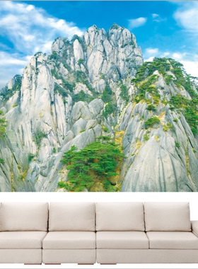 黄山图靠山图办公室背景墙装饰画
