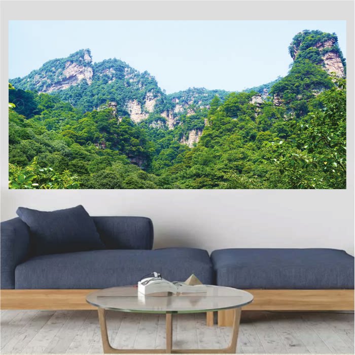 靠山图大山青山高山自然风景画聚财招财墙贴画办公室装饰画山脉图