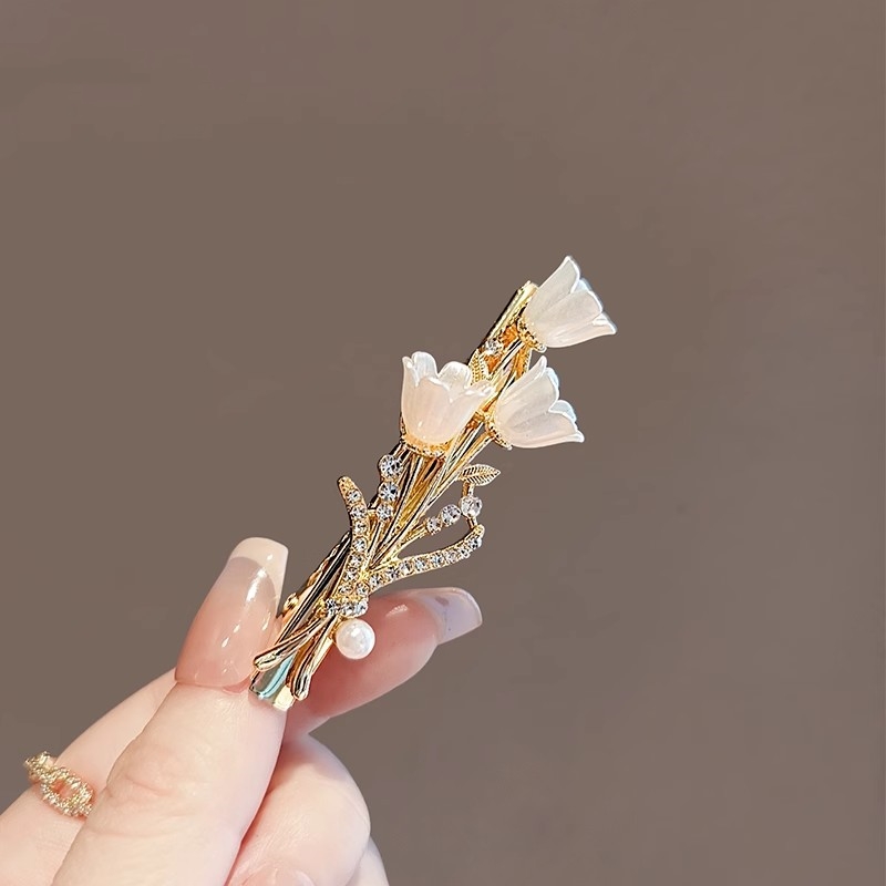 发卡2025新款设计铃兰花发夹
