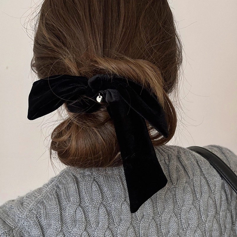 2025新款韩版高级感黑色丝绒蝴蝶结发绳女秋冬气质发圈发饰头饰,户外/登山/野营/旅行用品,旅行发卡,淘宝优惠券,粉丝福利购,淘宝优惠卷