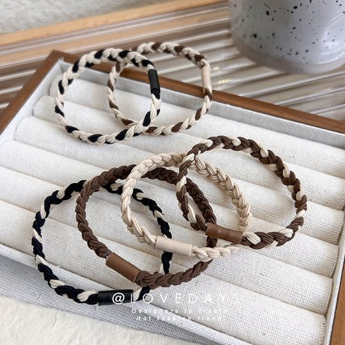 奶咖色头绳女简约气质橡皮筋扎头