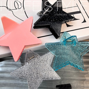 韩系五角星抓夹大号女撞色夹in高颜值2024年新款发夹发饰品