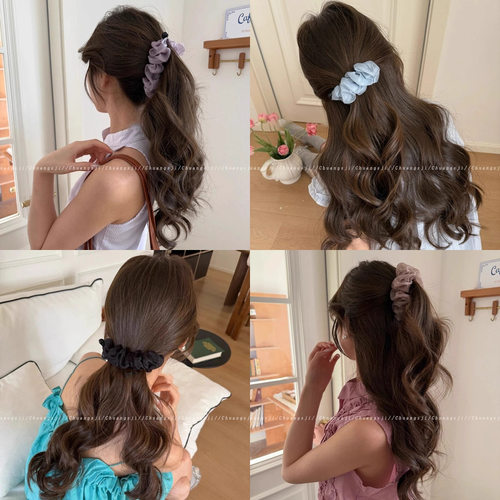 网纱褶皱香蕉夹蓬松显发量马尾夹