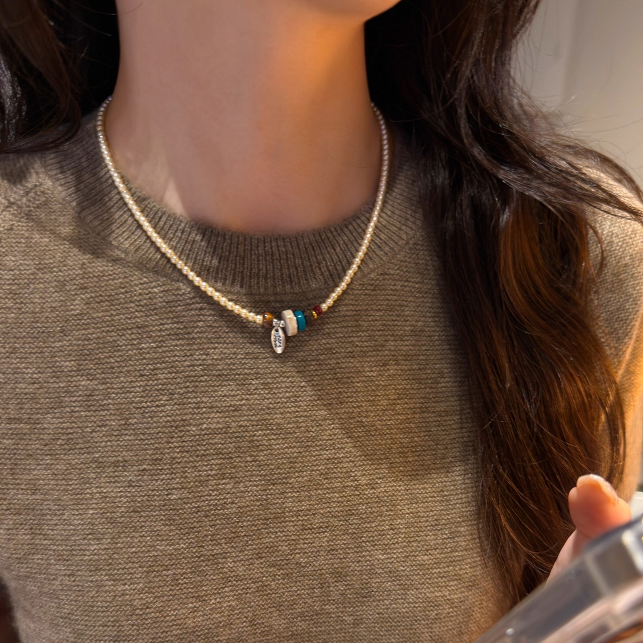 十里间【一点咖啡豆】珍珠项链