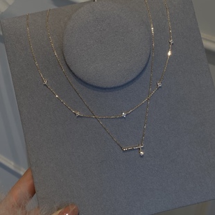 十里间【通体s925银｜星光】简约气质亮晶晶芒星十字架项链锁骨链