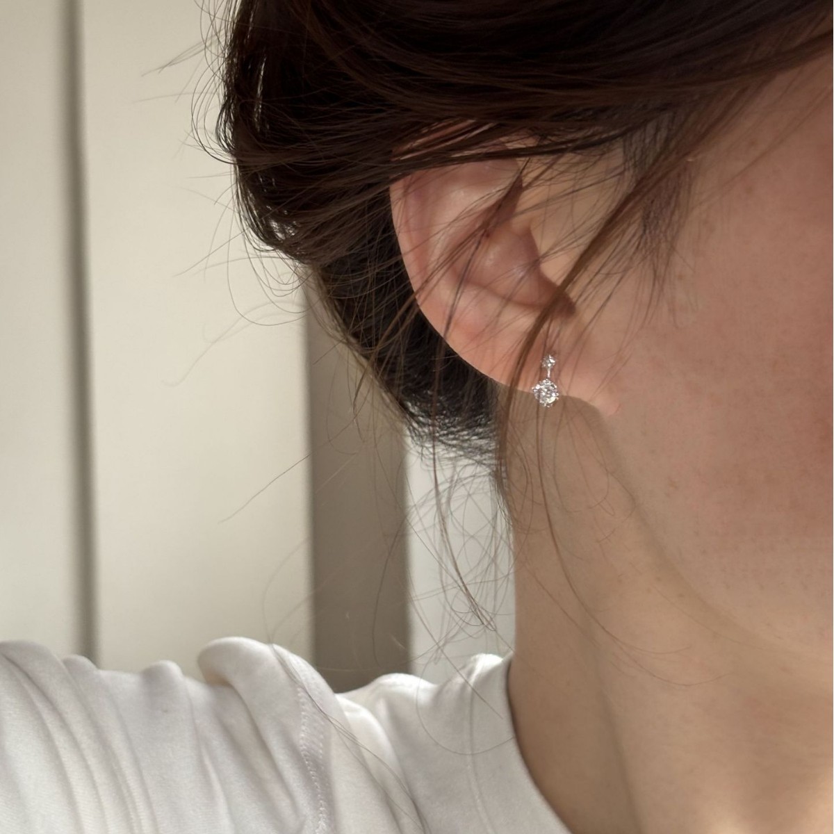 十里间【925银｜小小钻】简约气质亮晶晶s925银耳扣浪漫mini耳环