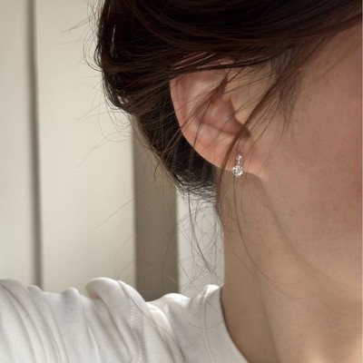 十里间【925银｜小小钻】简约气质亮晶晶s925银耳扣浪漫mini耳环