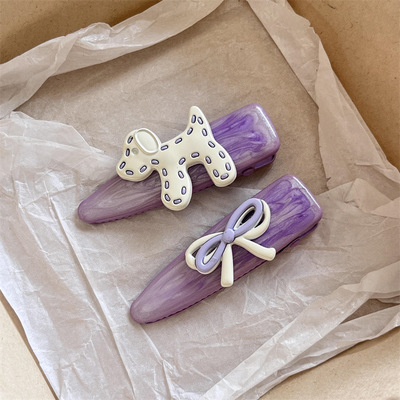 十里间【香芋小狗】甜妹蝴蝶结狗狗鸭嘴夹百搭少女夹子刘海夹