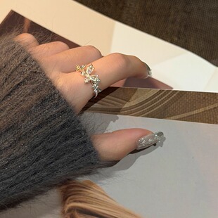 十里间【冰心蝴蝶】甜美小清新蝴蝶开口戒指百搭少女指环