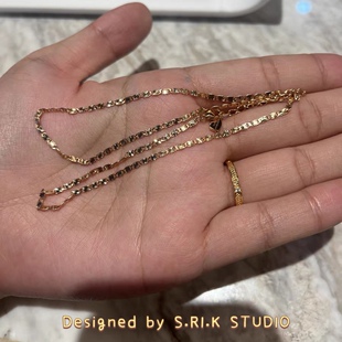 十里间【纯银|基础鱼唇链】简约气质s925银闪烁镂空项链锁骨链