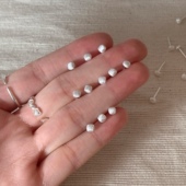 十里间 简约气质叠戴s925方形圆形爱心耳钉 925银｜面包方子