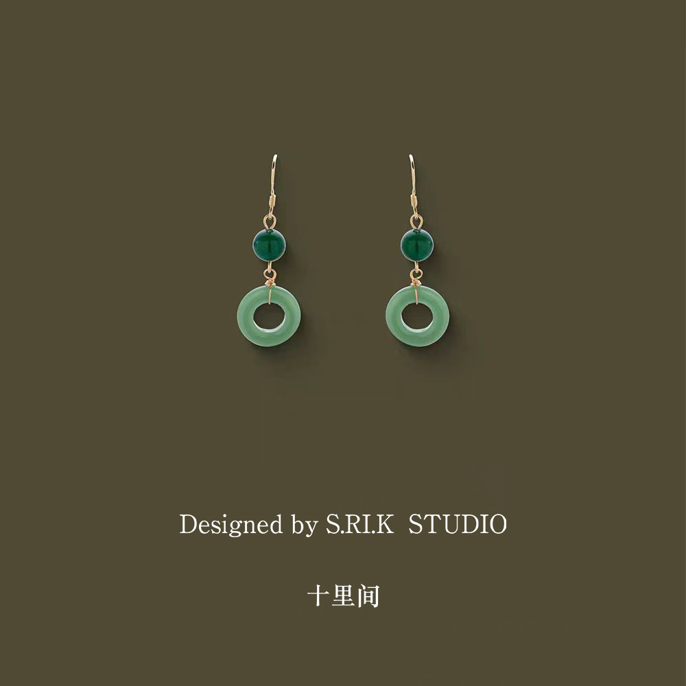 十里间平安扣新中式耳环耳夹