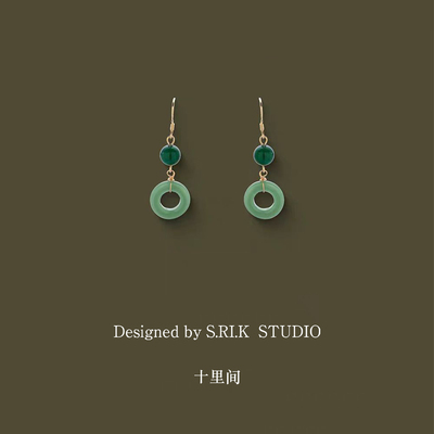 十里间平安扣新中式耳环耳夹