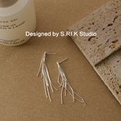 浪漫流苏长款 法式 耳环百搭耳饰 漂亮流苏～有耳夹 十里间