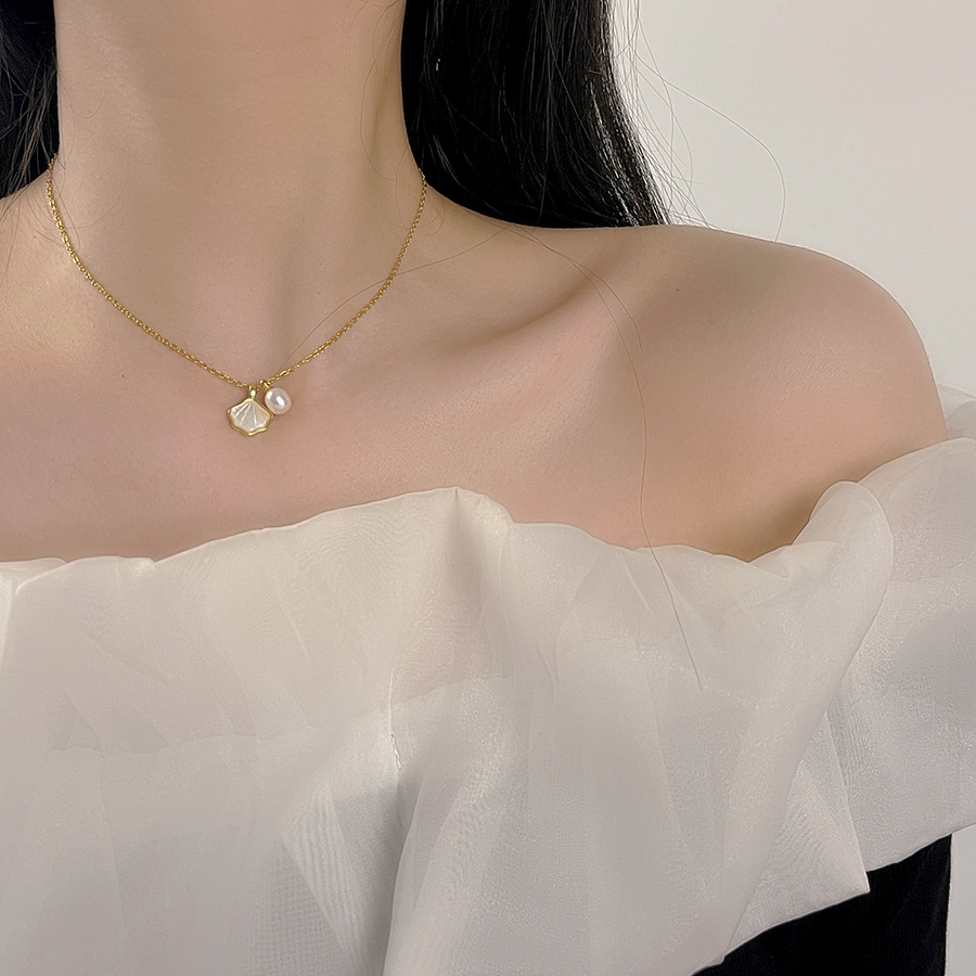 十里间淡水珍珠贝壳项链百搭通勤