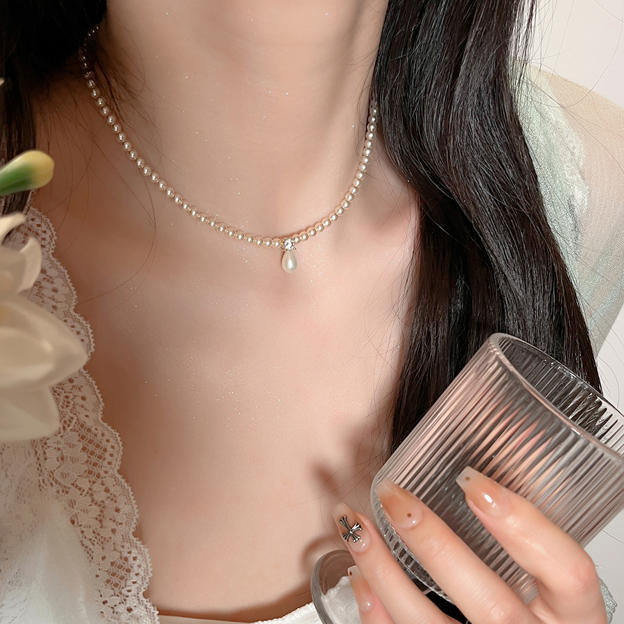 十里间浪漫珍珠项链锁骨链