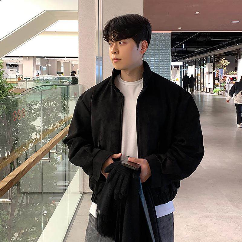 ASCLO&QIAO韩版潮流立领轻熟风短款夹克外套男高级感痞帅机车服潮