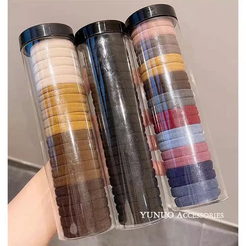 网红莫兰迪罐装高弹力头绳无