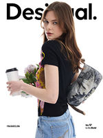 Desigual's new elastic and slimming short-sleeved women's T-shirt with floral print knot design thumbnail 5