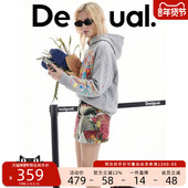 连帽女式 Desigual26春夏新品 DISNEY联名彩色涂鸦印花宽松长袖 卫衣