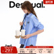 衬衫 Desigual26春夏新品 蓝色条纹手绘花卉印花女式