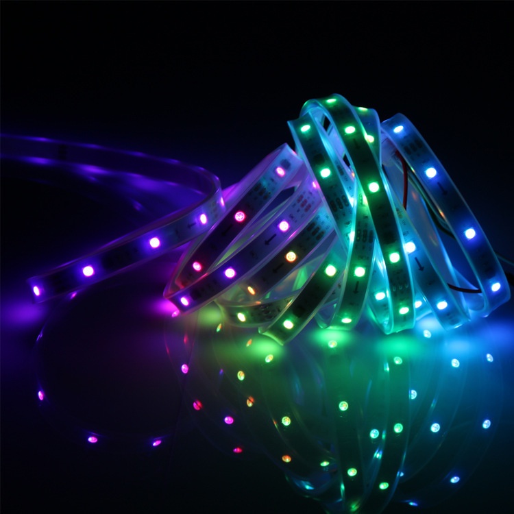 LED灯带幻彩灯条无需控制器自带跑马效果30灯12V低压节能灯带防水