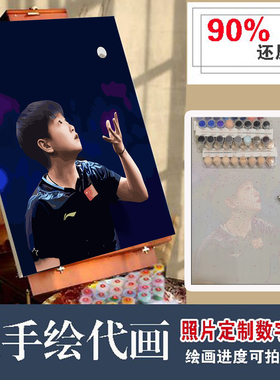 手绘代画6年老店数字油画90%还原