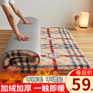 羊羔绒床垫软垫褥子家用垫褥冬季加厚垫被海绵保暖榻榻米冬天垫子