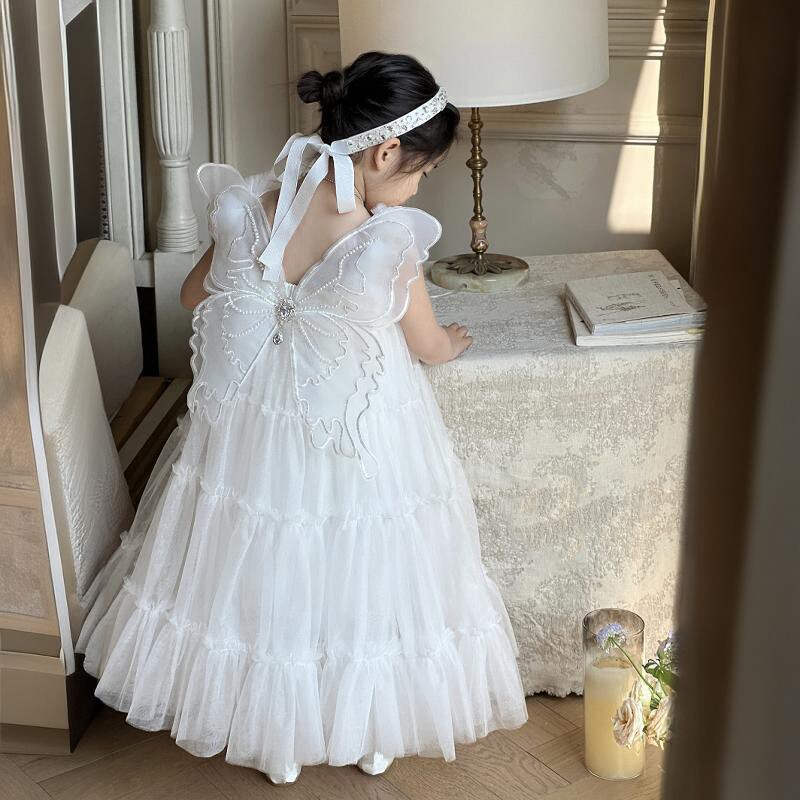 女童超仙蝴蝶翅膀公主裙生日礼服