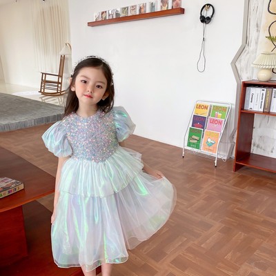 女童短袖公主裙夏季人鱼姬公主裙