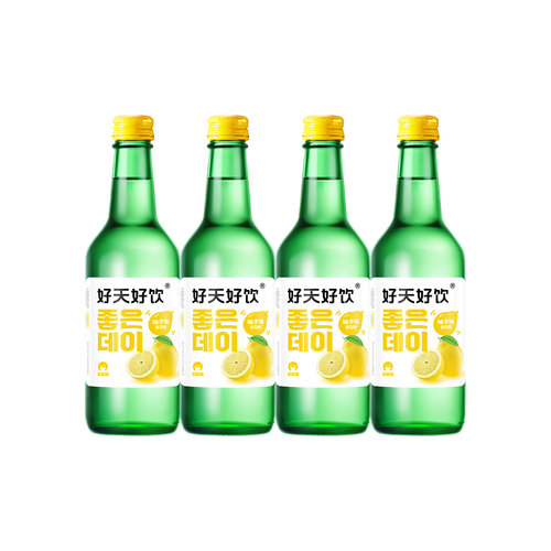 韩国原装进口好天好饮果味烧酒气泡配制利口酒360ml*4瓶装
