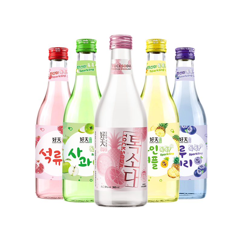 韩国原装进口好天好饮水果味气泡酒果酒石榴蓝莓低度微醺非清酒
