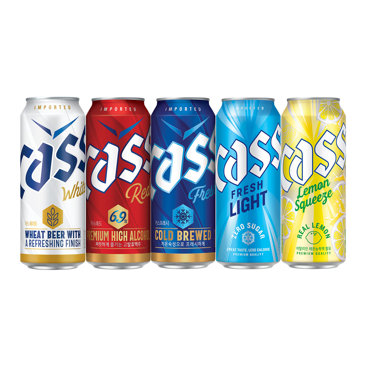 韩国原装进口凯狮cass啤酒4.5度500ml/355ml罐装柠檬啤酒低能量