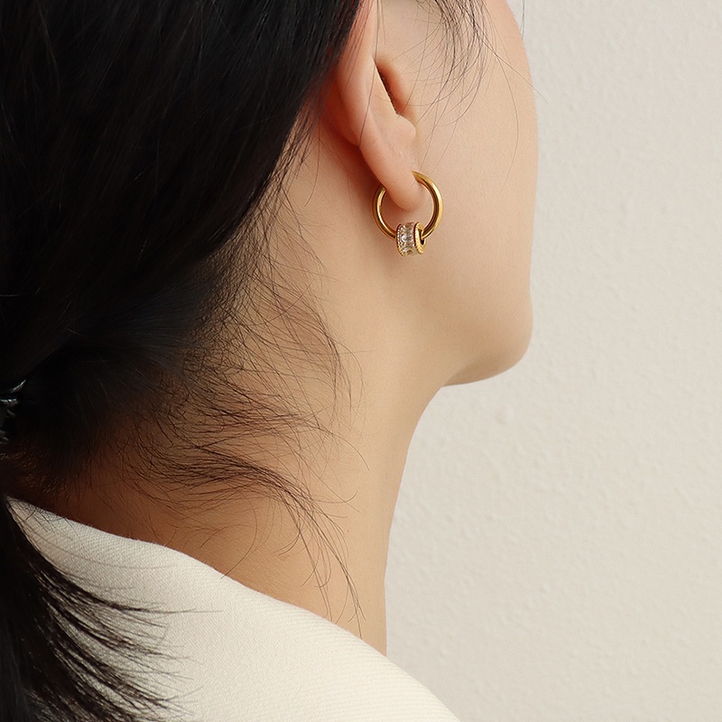 Marka法国设计满钻小蛮腰精美锁骨项链耳环钛钢18K金饰品套装