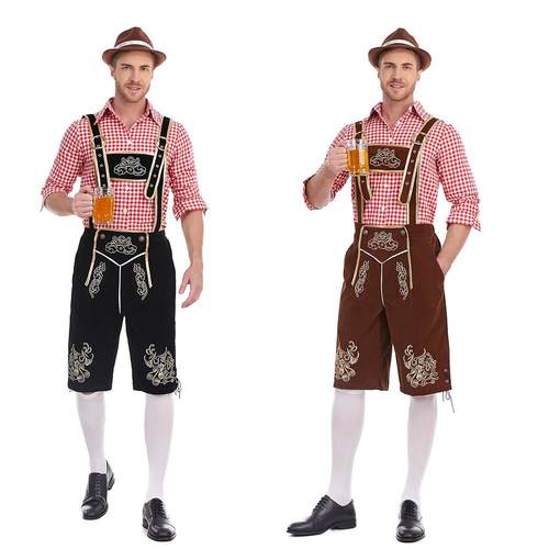 German traditional men's beer festival costume checkered