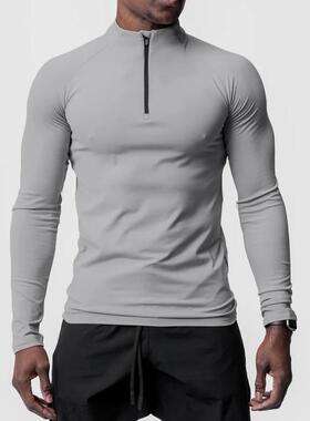 Sports and fitness clothes, men's small high neck half