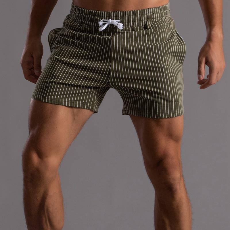 Vertical striped shorts men's plus size sports pants men's