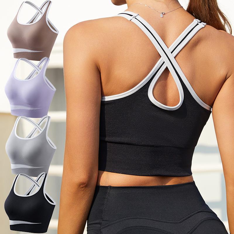 Cup running sports bra fitness shock-absorbing yoga bra