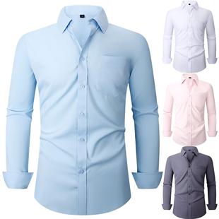 shirt men Four long elastic top sleeved sided