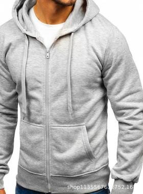 Men's zipper hoodie hoodie cardigan with hoodie can be