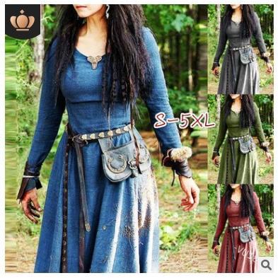 Ladies' waist cinched long sleeved dress with a large