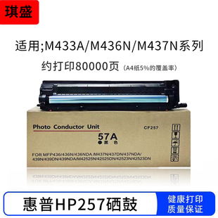 M437 琪盛适用惠普m436n硒鼓M433a CF257A 42525n 42623 M42523n