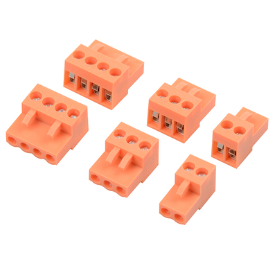 橙色 插头HT396K 2P/3/4/5/6/7/8-12P拔插式接线端子 间距3.96MM