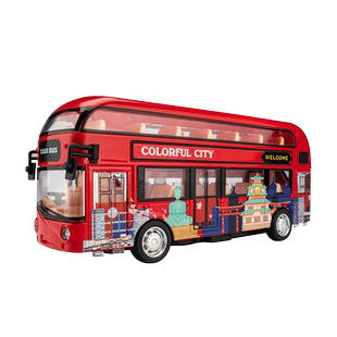 合金双层伦敦公交车玩具男孩儿童大号可开门巴士校车公共汽车模型