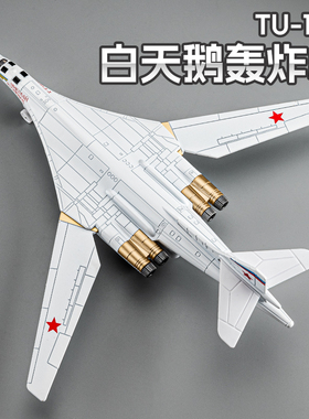 俄罗斯白天鹅TU-160轰炸机合金模型摆件仿真军事战斗飞机玩具男孩