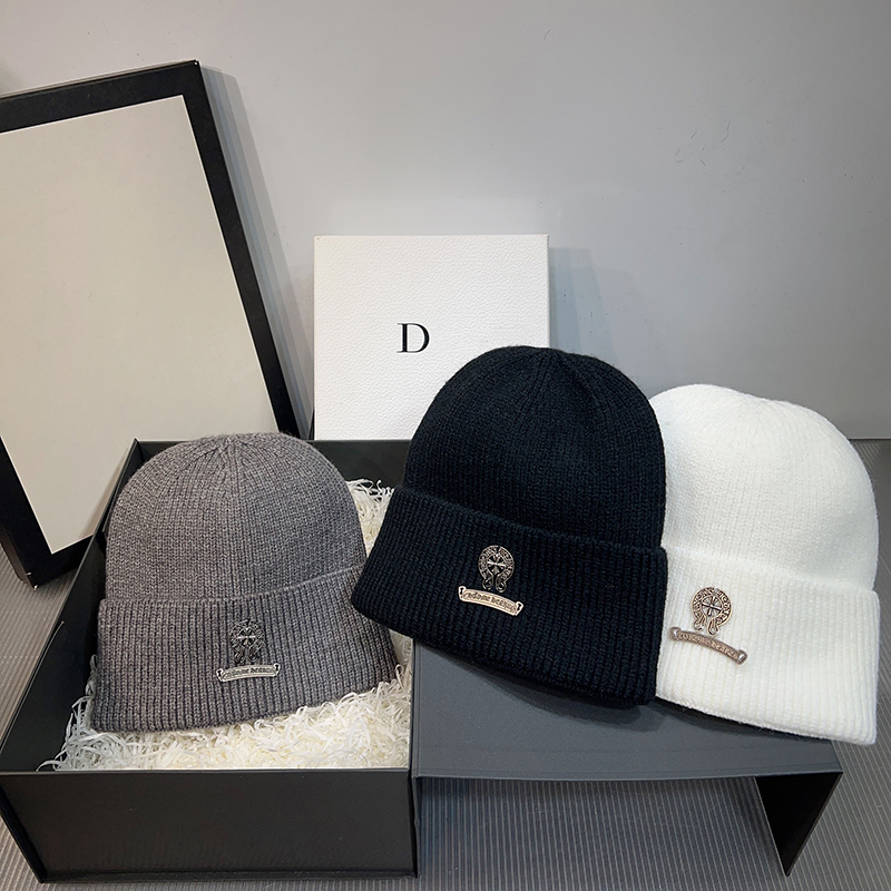 韩版秋冬新款黑白色简约针织帽