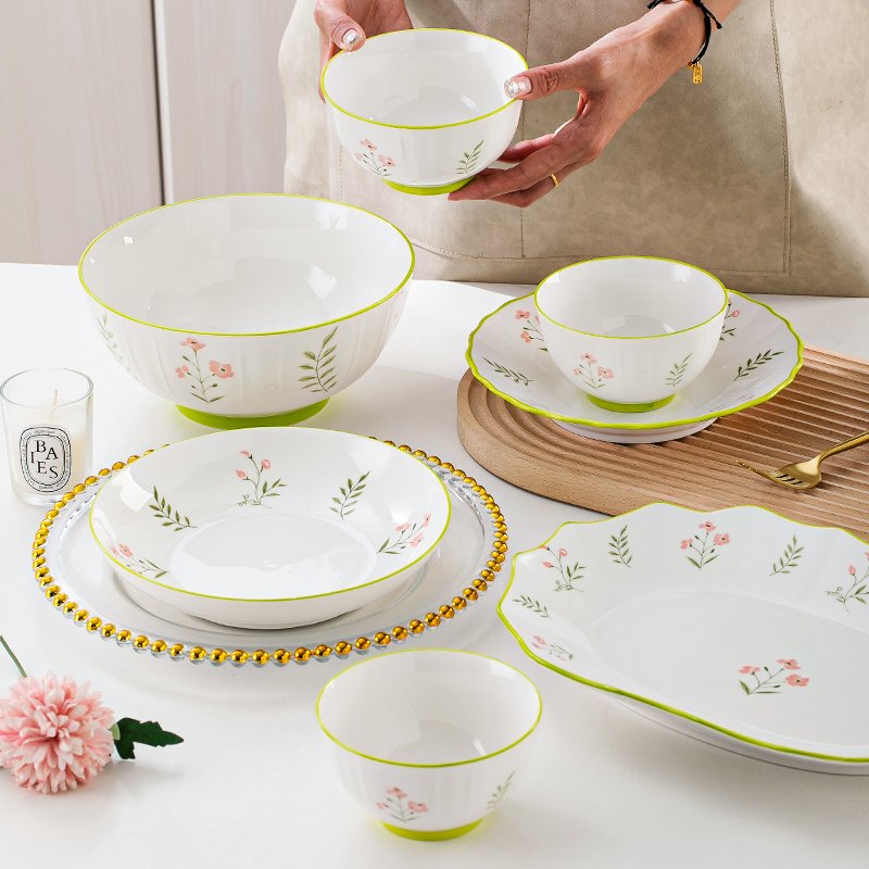 富彩陶瓷小清新家用釉下彩餐具